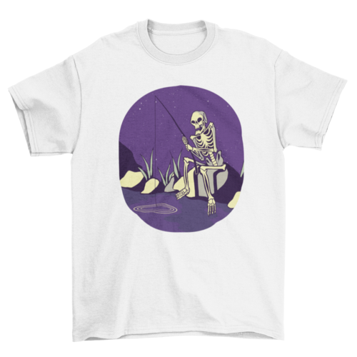 Fishing skeleton t-shirt