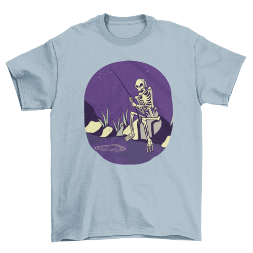Fishing skeleton t-shirt