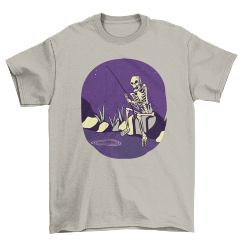 Fishing skeleton t-shirt