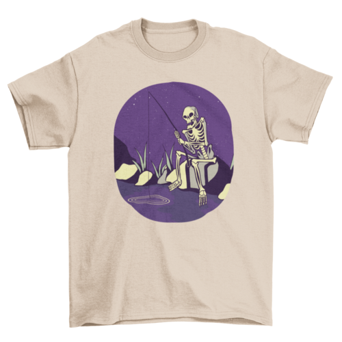 Fishing skeleton t-shirt