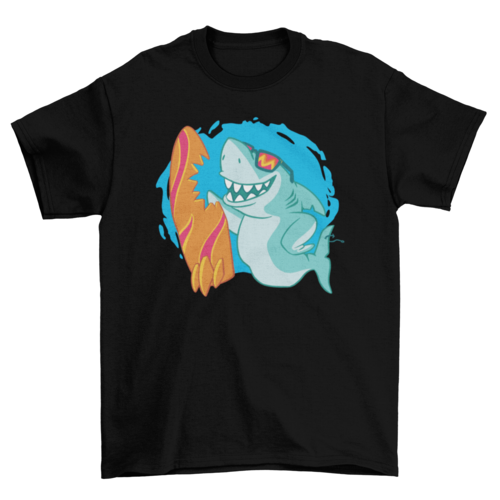 Surfing shark t-shirt
