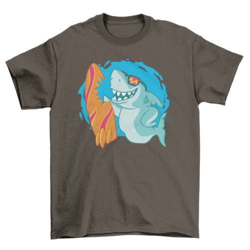 Surfing shark t-shirt
