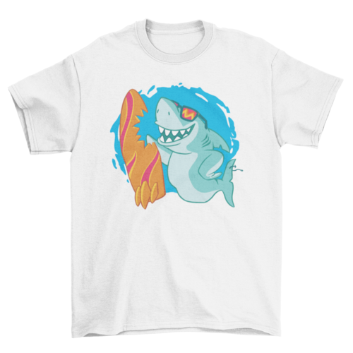 Surfing shark t-shirt