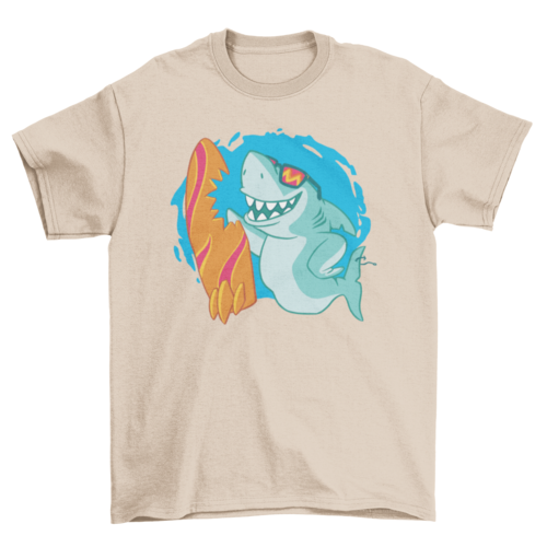 Surfing shark t-shirt