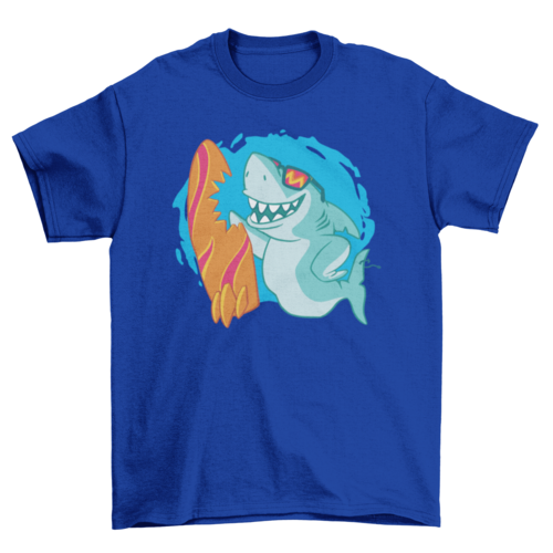 Surfing shark t-shirt