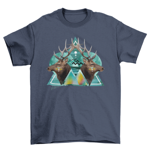 Psychedelic deers geometric composition kaleidoscopic photographic