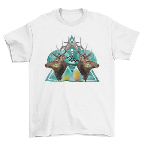 Psychedelic deers geometric composition kaleidoscopic photographic
