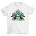 Psychedelic deers geometric composition kaleidoscopic photographic