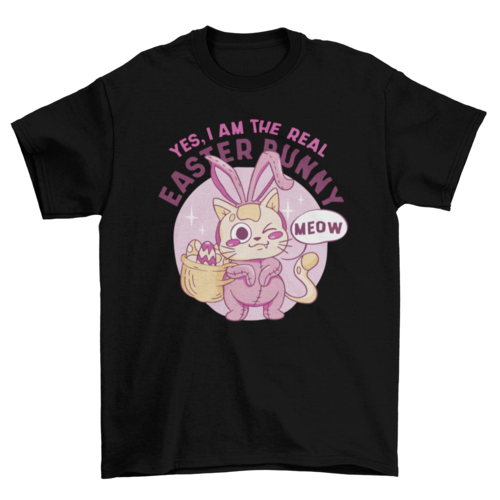 Easter cat dressed as bunny t-shirt