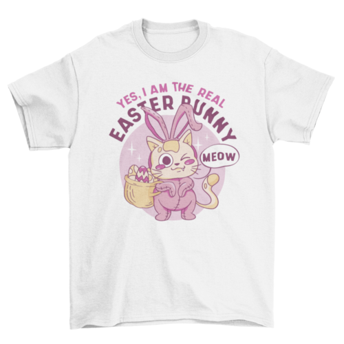 Easter cat dressed as bunny t-shirt