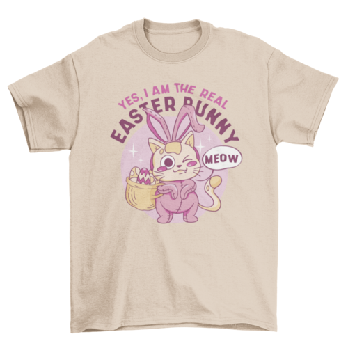 Easter cat dressed as bunny t-shirt